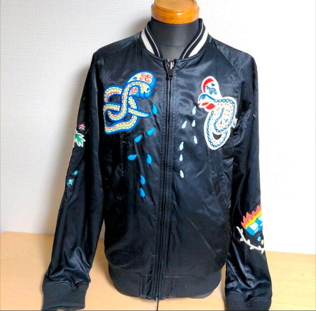 cc47. 激レア! DIESEL スカジャン リバーシブル ヘビ×南国柄 - メルカリ