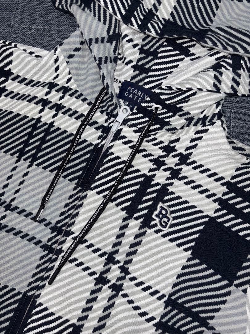 美品）パーリーゲイツ 、グレンチェック柄、ジップパーカージャケット