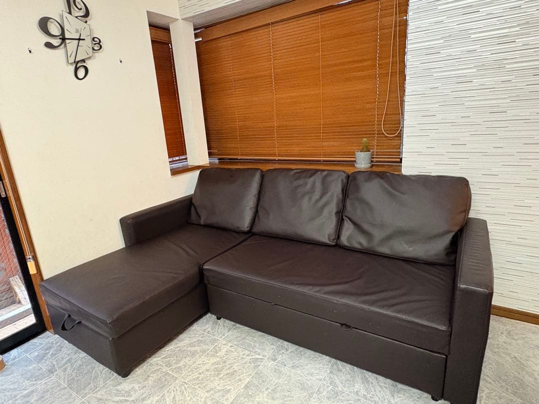 【ここみ配送料分】ニトリN-Shield L字型ソファ ダークブラウン 楽天市場】[幅170cm]ソファ 2人用ソファ 合成皮革ソファ 2人掛け 二人