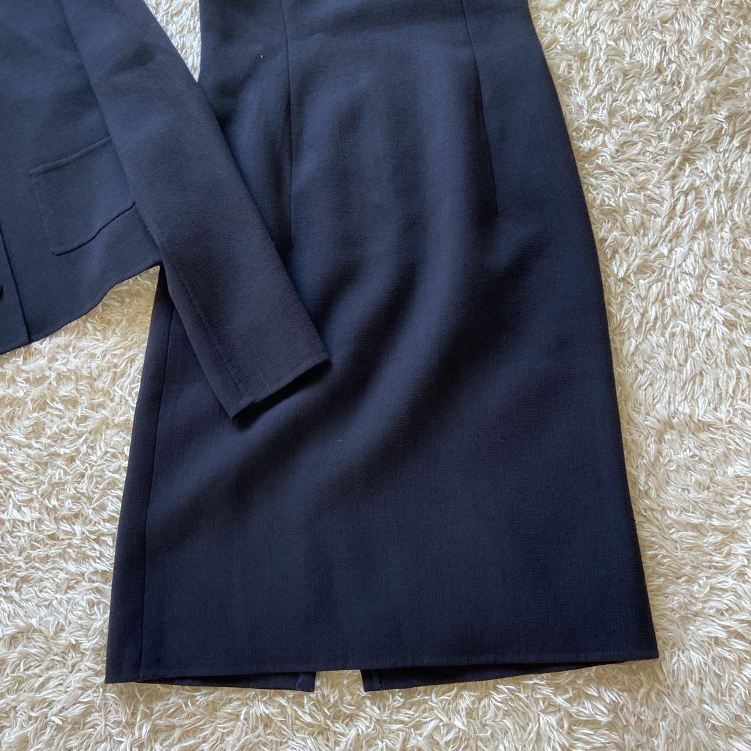 美品 フォクシー お受験サクセススーツ38 濃紺ネイビー ワンピース