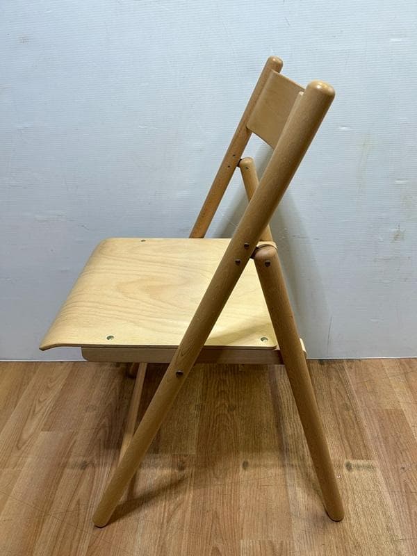 J・店【中古】廃盤 MUJI☆無印良品 折りたたみイス 天然木 ブナ材