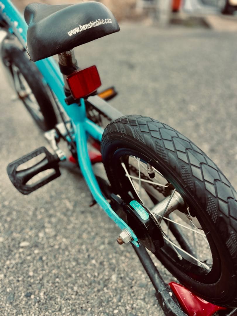 美品】へんしんバイク2 12インチ パステルブルー ペダル装着済み