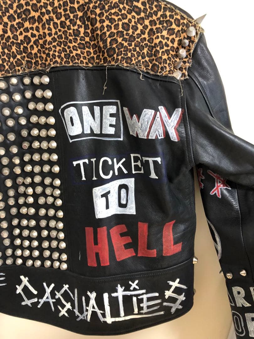 渋谷candy購入 スタッズダブルライダースジャケット - メルカリ