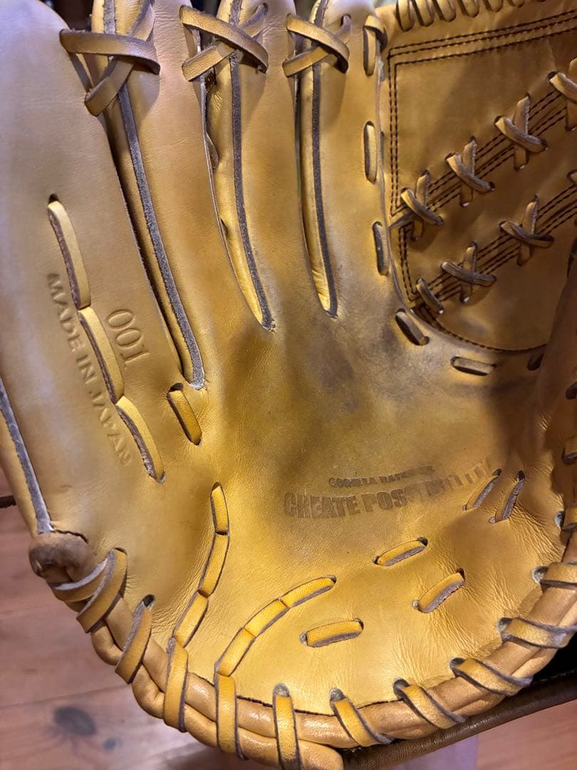 GORILLAJIRUSHI 硬式グローブ イエロー ゴリラ印 左利き