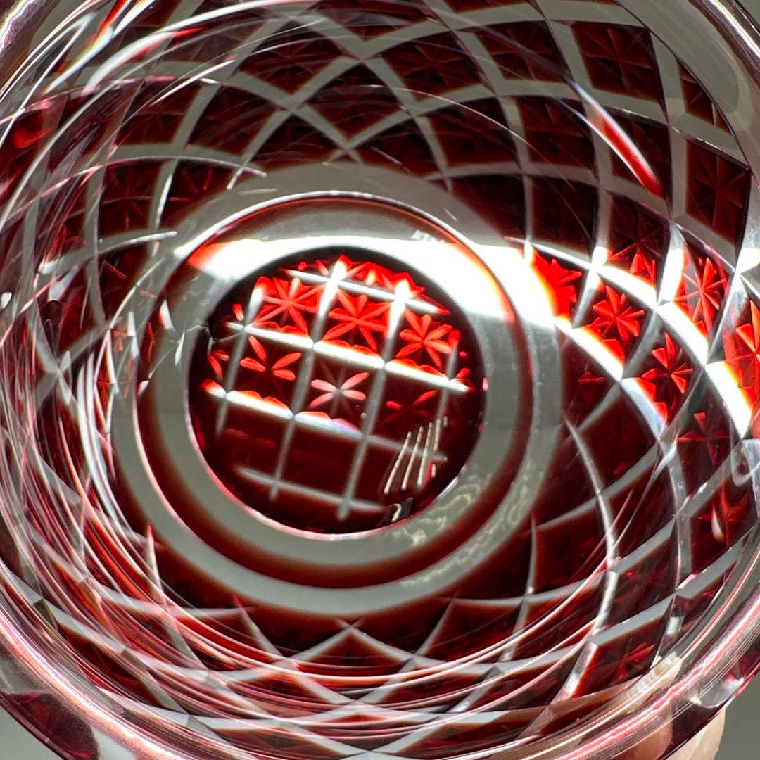 薩摩切子 島津被せガラス鉢2客 共箱 口径8㎝東Y7-0418☆1Fトコル