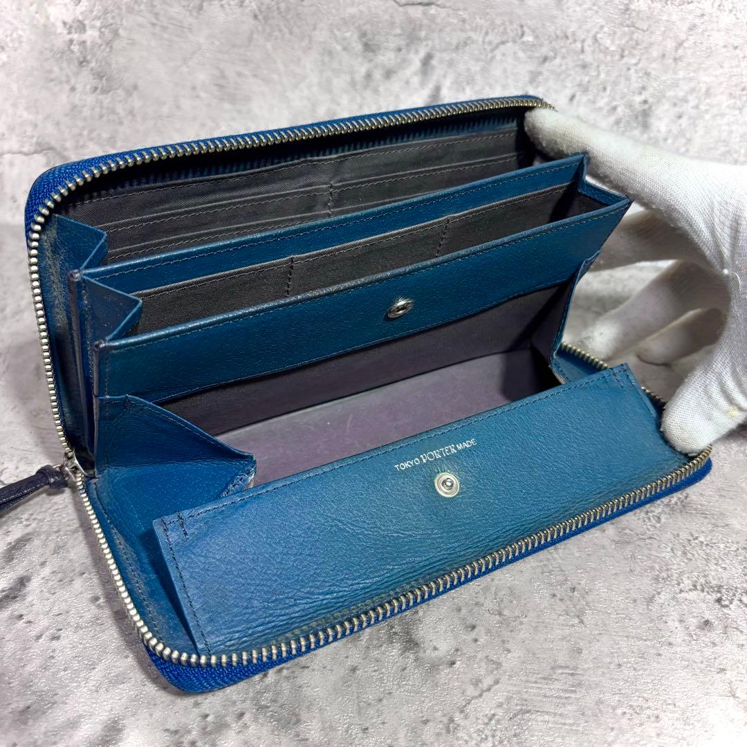 rin.rei0516様専用！】ポーター ラウンドジップ長財布 迷彩 ネイビー
