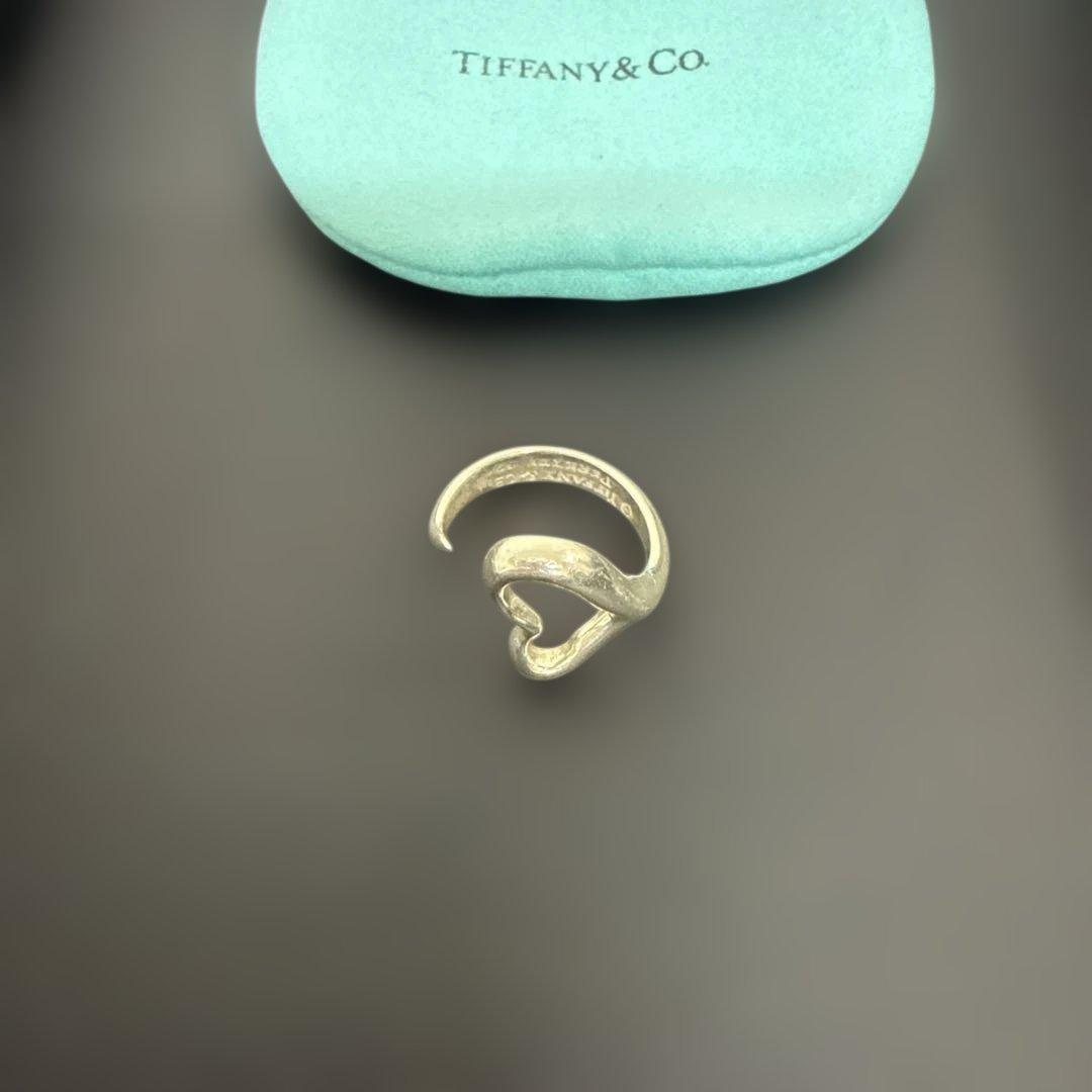 Tiffany & Co. シルバー ハート型オープンリング TIFFANY&Co.（ティファニー） 7号 リング・指輪 オープンハート エルサ