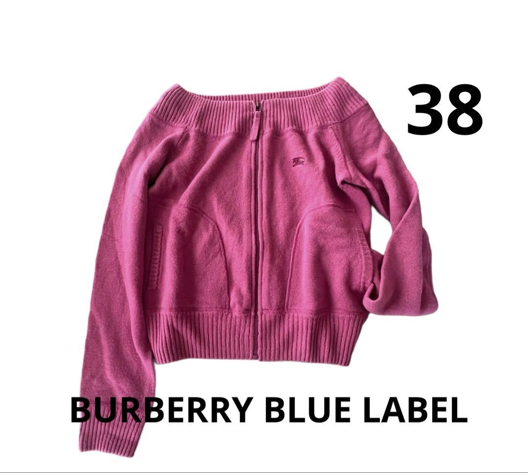 バーバリーブルーレーベル　カーディガン　ニットセーター　オフショルダー　ピンク系 BURBERRY BLUE LABEL バーバリーブルーレーベル カーディガン ピンク