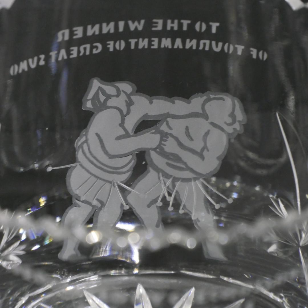 ボヘミアンクリスタルグラス；オブジェ（相撲） - メルカリ