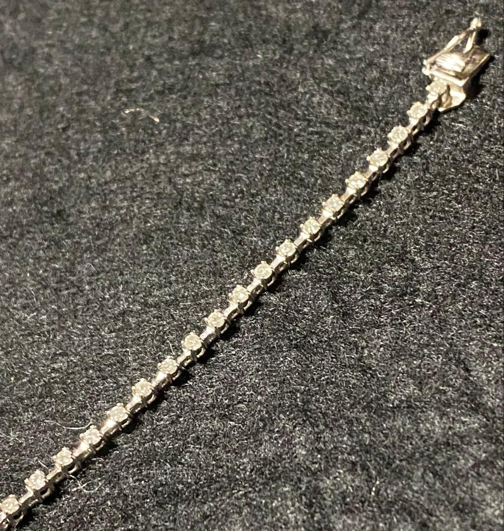 K18WG ダイヤモンド テニスブレスレット 1.00ct 金 ゴールド