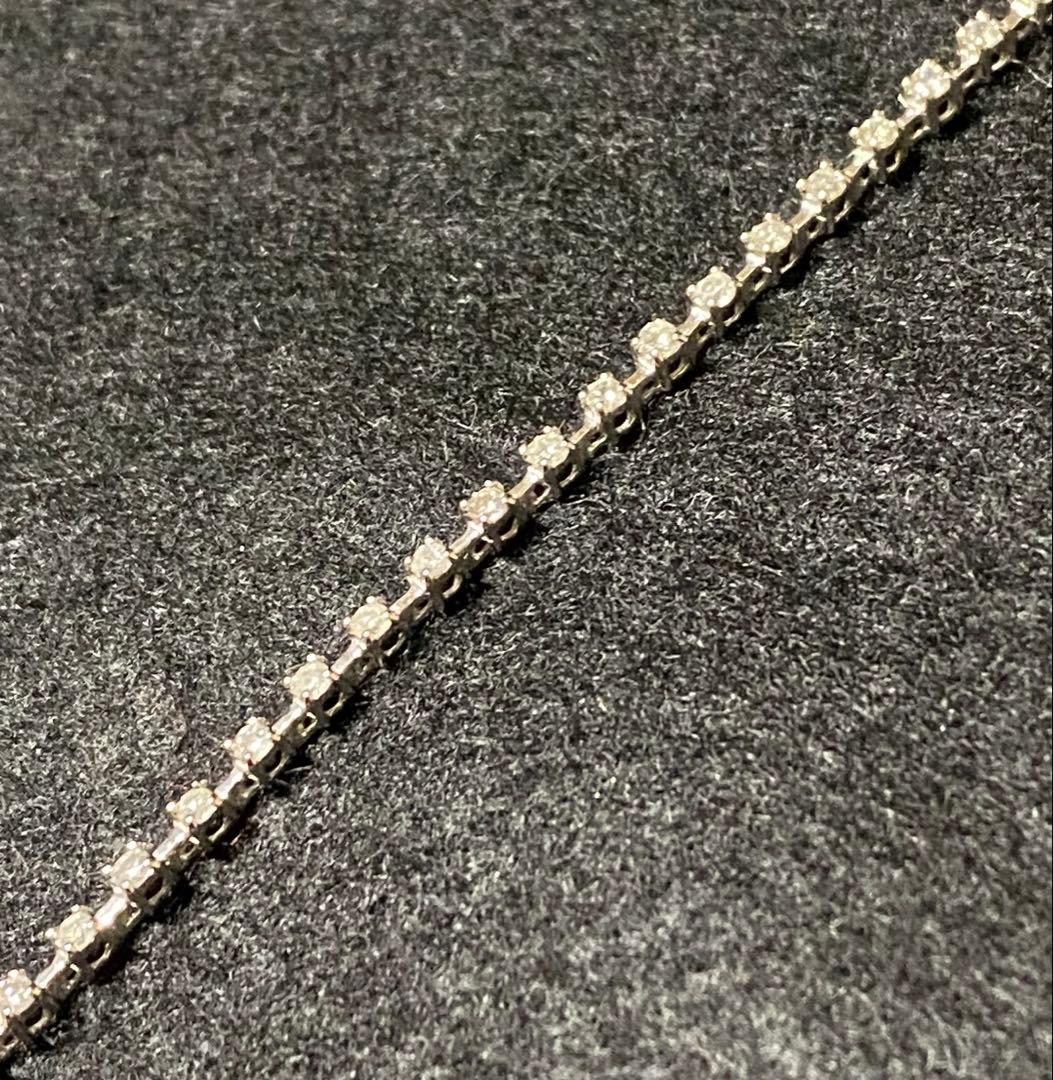 K18WG ダイヤモンド テニスブレスレット 1.00ct 金 ゴールド