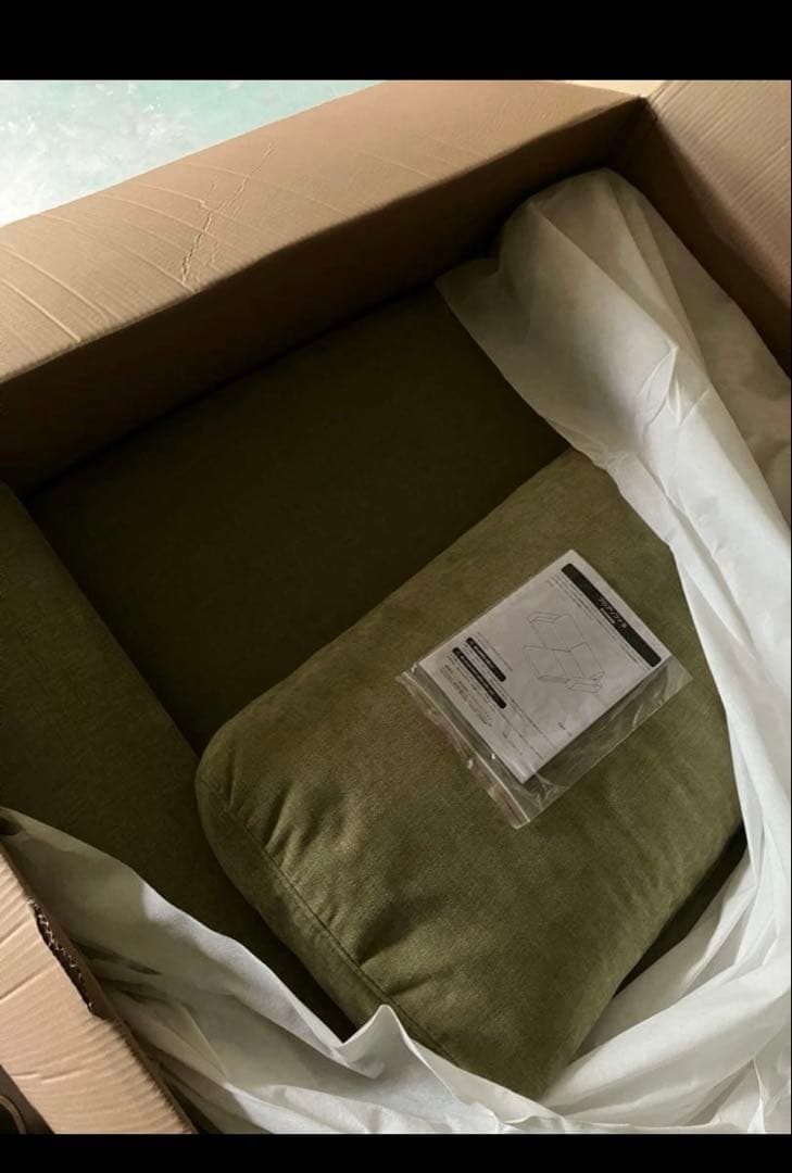 新品　ゆったりワイドソファ 1人掛け　グリーン　1.5p ソファー