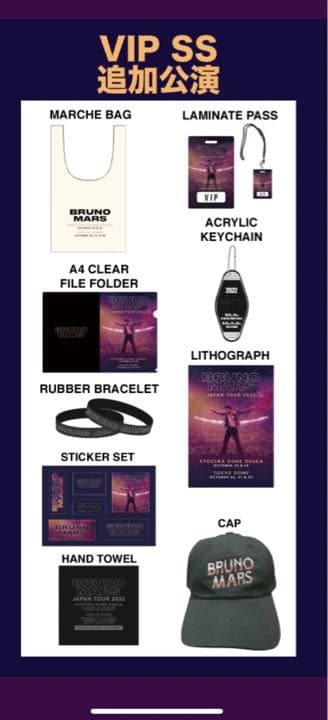 ブルーノマーズ★10/30VIP SS非売品グッズ