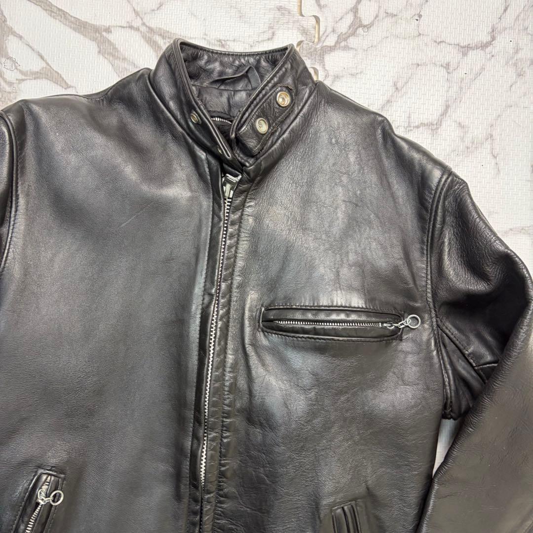 米国製】schott シングルライダース ボア 641 36size 黒 本革 - メルカリ