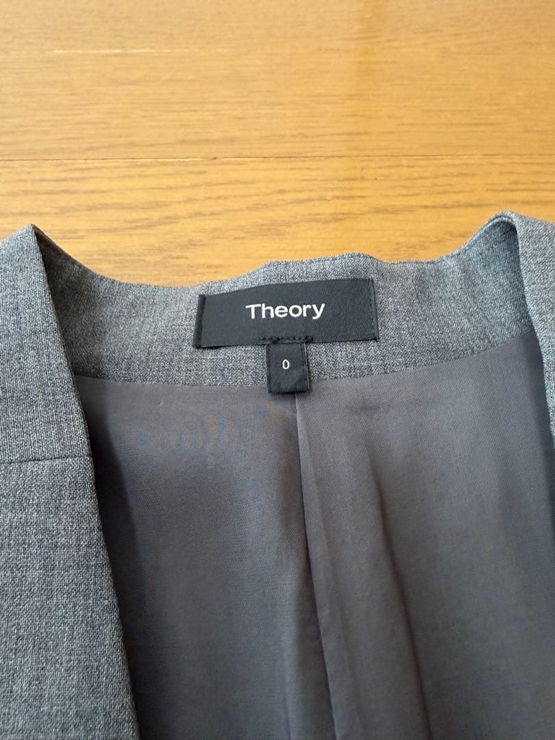 美品 セオリー Tailor Lanai パンツスーツセットアップ ノーカラーS