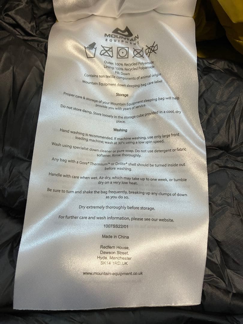 Helium GT 400 寝袋 -24°C対応　マウンテンイクイップメント