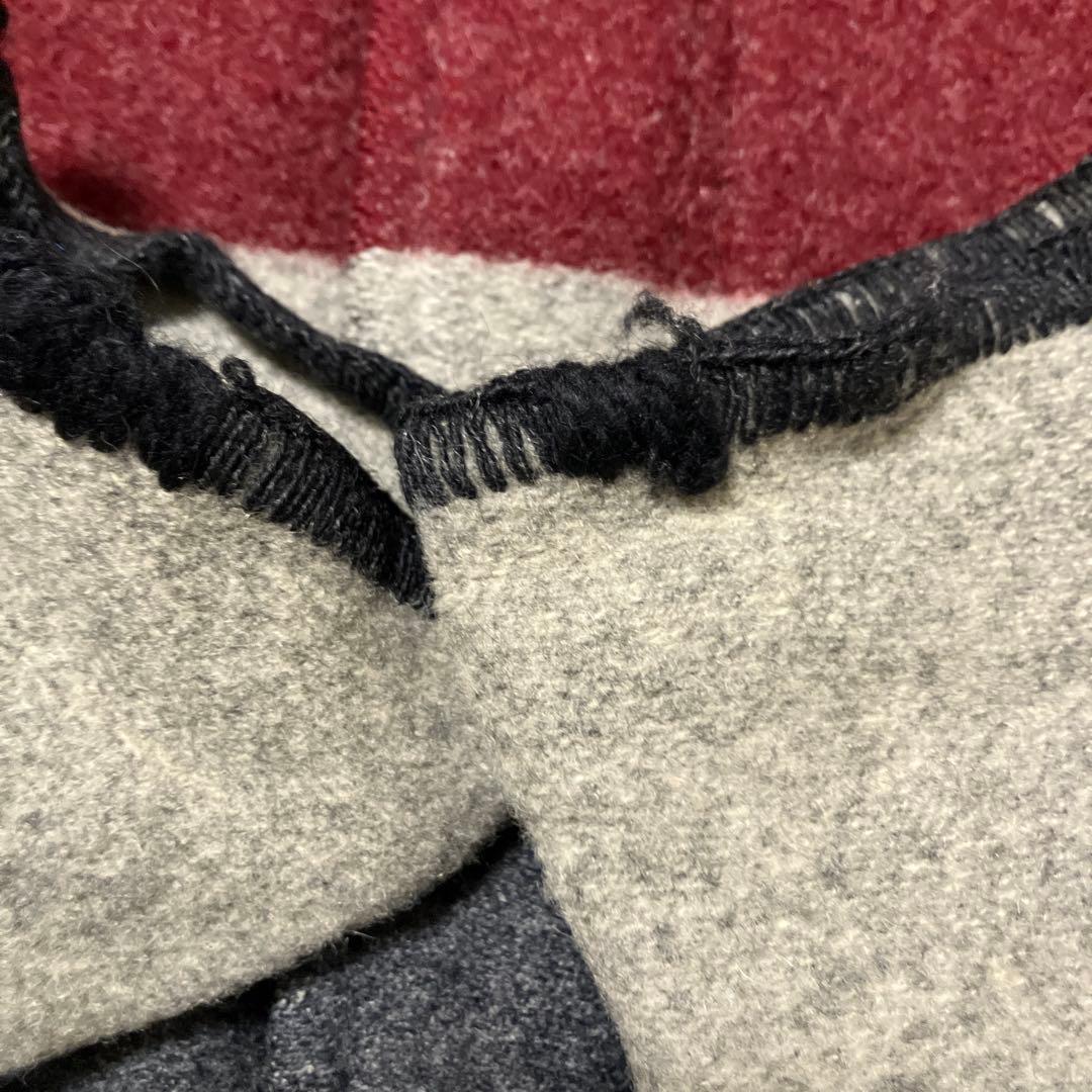 WoolRich ボーダー ウール ブランケットコート パーカー ウールリッチ