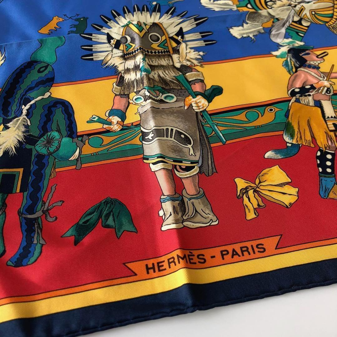 HERMESエルメスKachinas カチナ民族 ネイティブアメリカン スカーフ