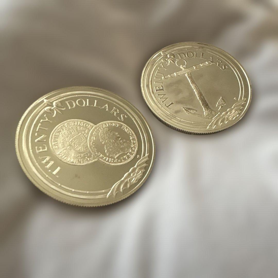 未使用級】英領ヴァージン諸島 20ドル銀貨 1985年 SV925