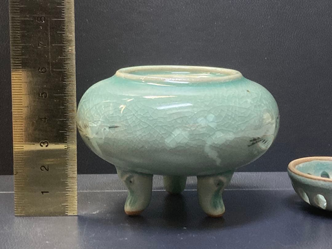 焼き物 香合 雲鶴象嵌 高麗青磁 - メルカリ