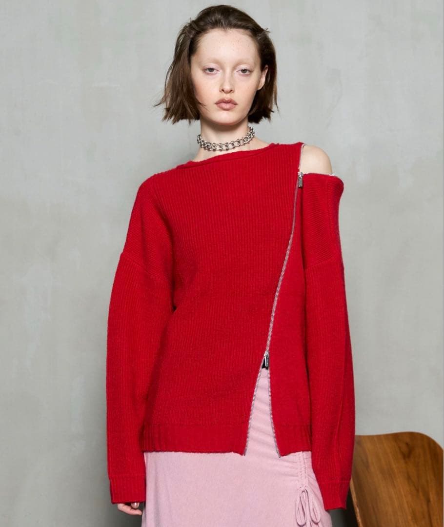 メゾンスペシャル　ロングファスナ－ニット Long Zipper Knit Pullover / ロングファスナ－ニット（ニット