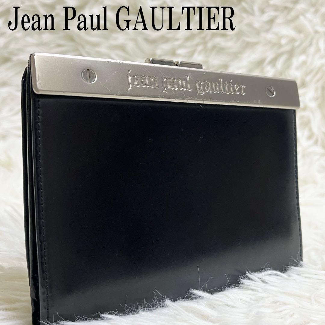超希少 美品 ジャンポールゴルチエ がま口 折り財布 メタルプレート