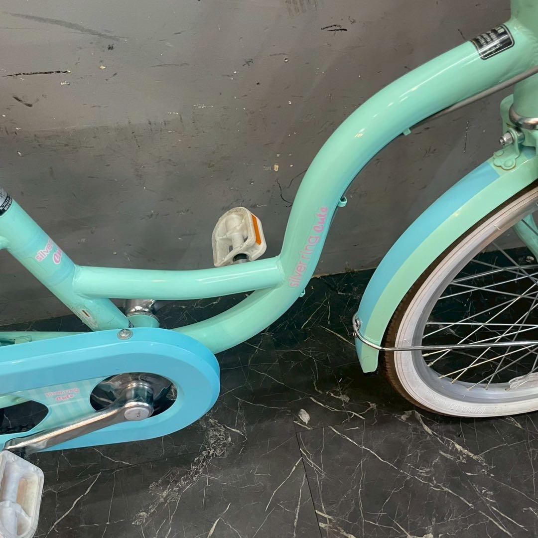 【1】《一般車》子供用自転車 silver ring cute ミントグリーン