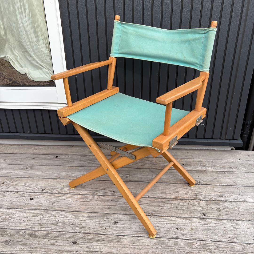 北欧レトロ 折りたたみ ディレクターズチェア 木製 キャンバス地 グリーン 北欧レトロ 折りたたみ ディレクターズチェア 木製 キャンバス地