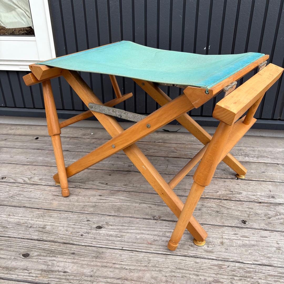 北欧レトロ 折りたたみ ディレクターズチェア 木製 キャンバス地