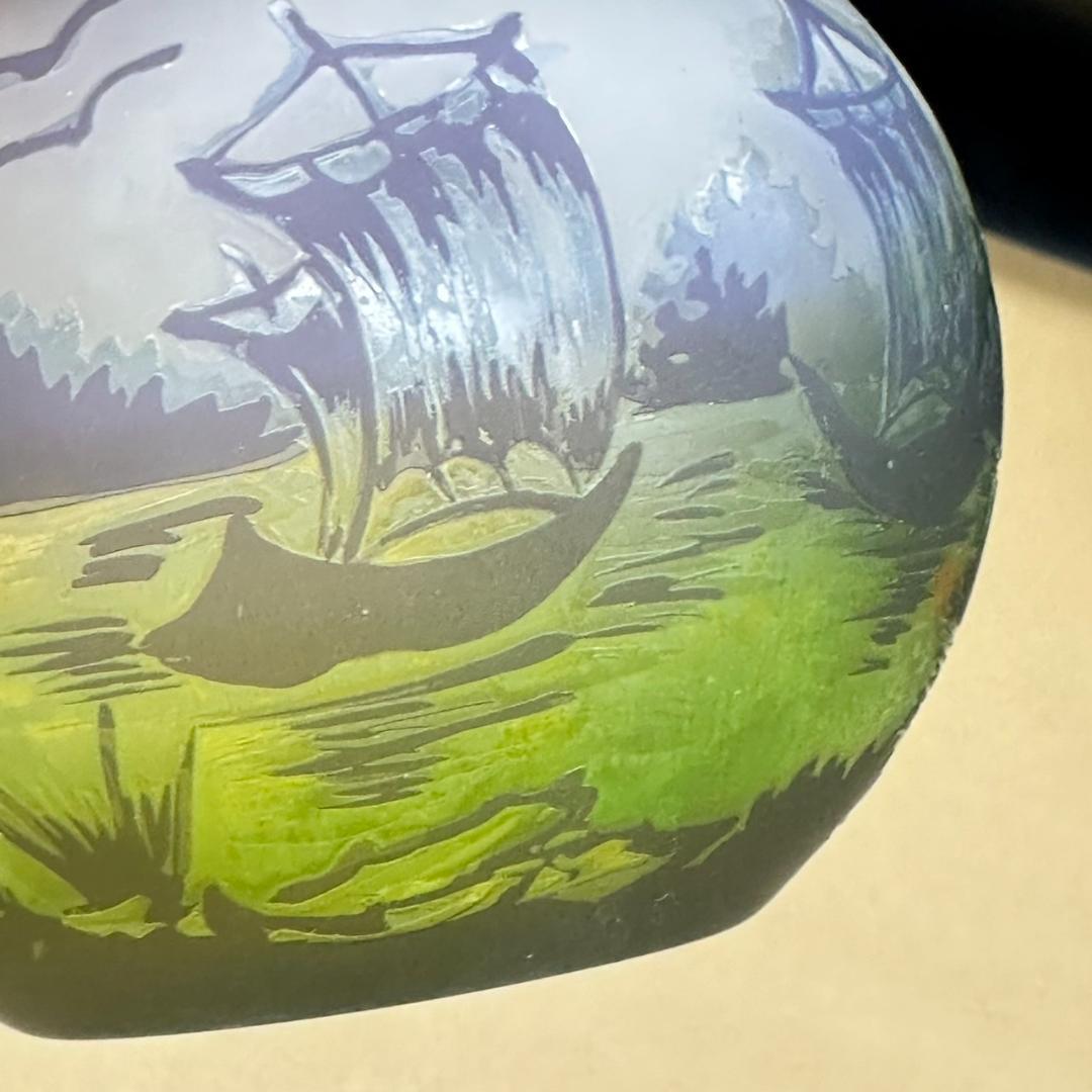 エミールガレ ボンボニエール カメオ彫り 被せガラス 高さ8cm - メルカリ