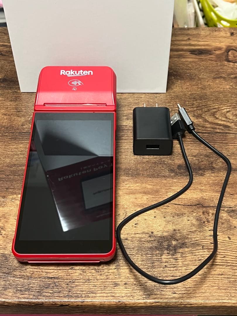 美品　Rakuten 決済端末 楽天ペイターミナルレッド 楽天ペイ（実店舗決済）」、オールインワン決済端末「楽天ペイ