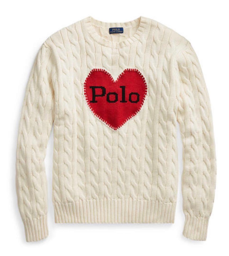 激かわ♡ラルフローレン ハートロゴ コットンニット アイボリー - メルカリ