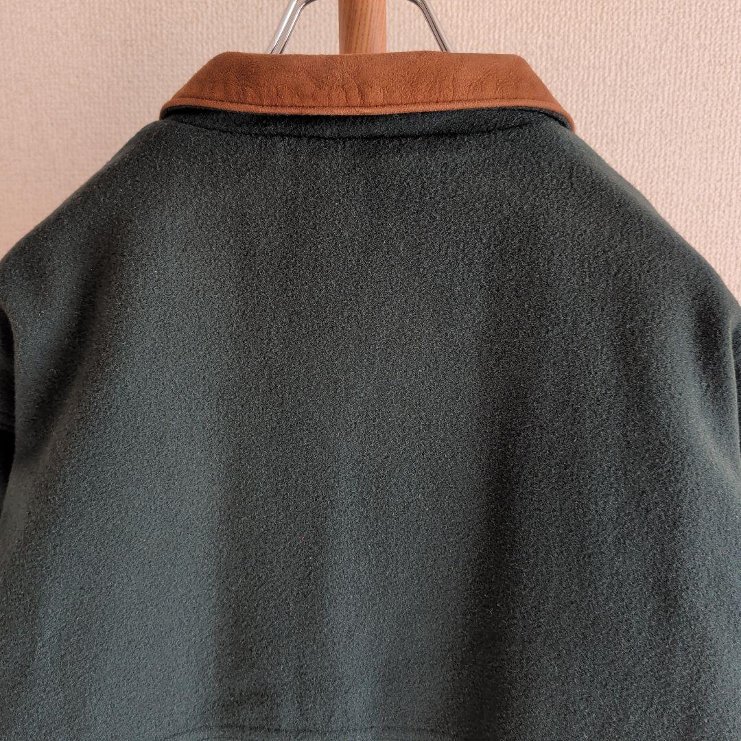 80s エルエルビーン ウールブルゾン レザー襟 ボンバージャケット USA