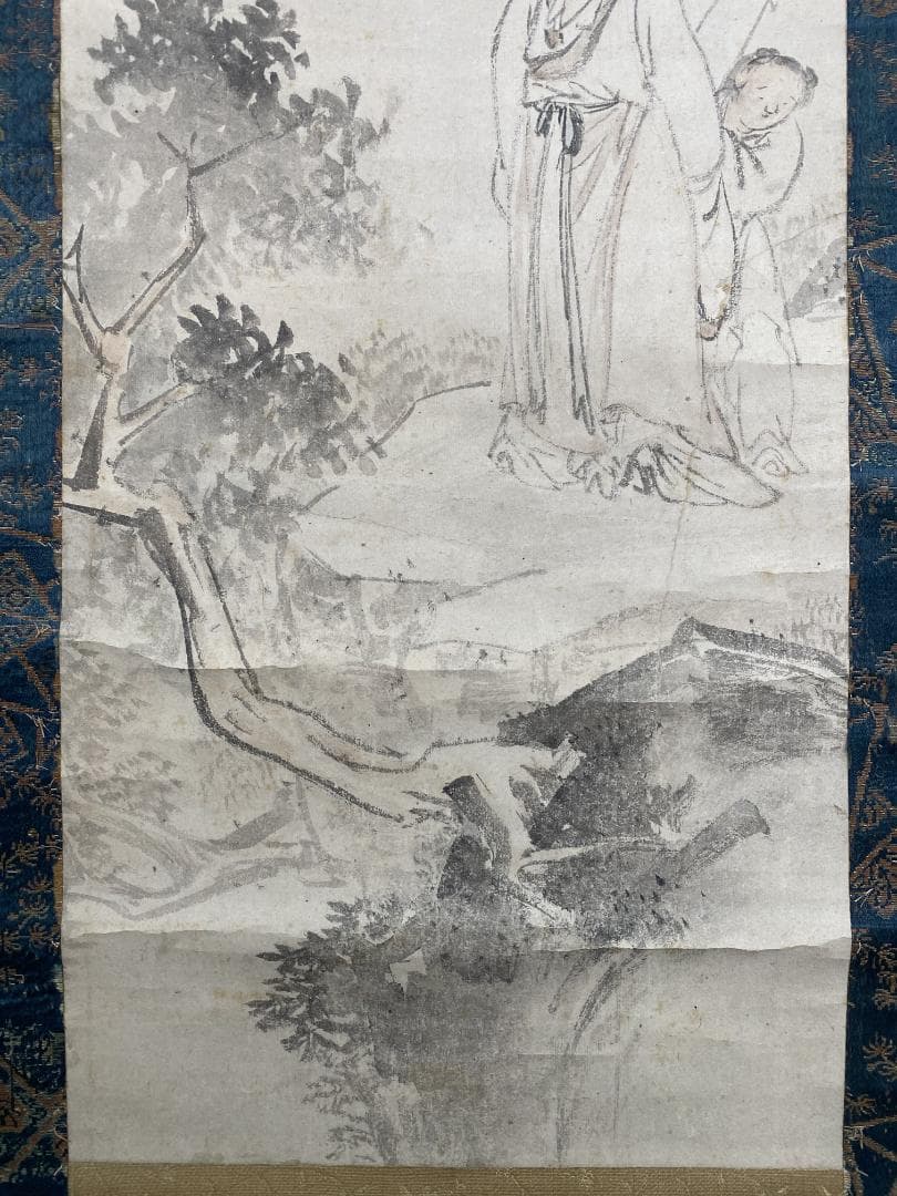 高芙蓉 李白観瀑之図 天外鑑箱 江戸中期篆刻家 儒学者 印聖 掛軸ZK09