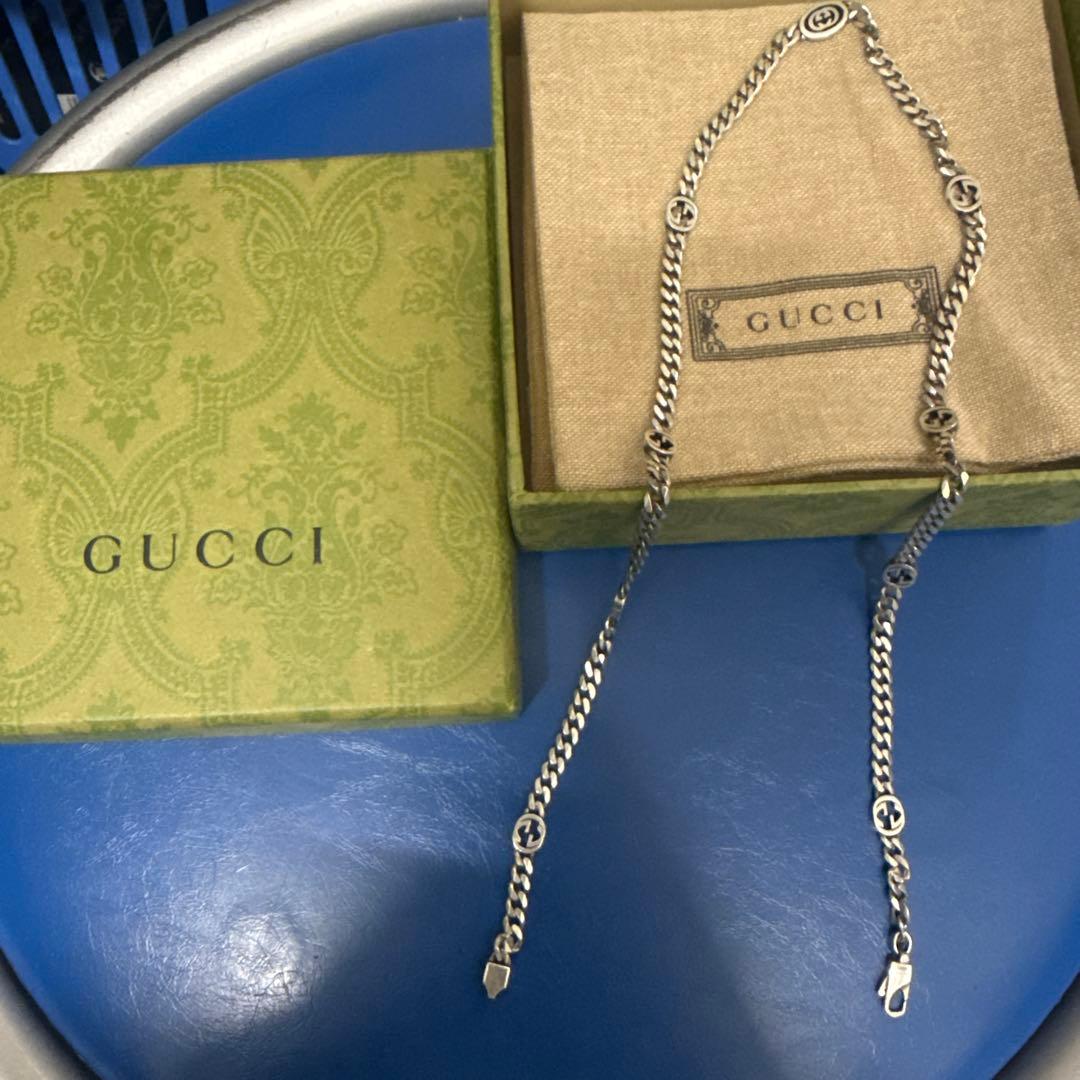 GUCCI ネックレス インターロッキングG ロゴチェーン シルバー GUCCI】インターロッキングG シルバー ネックレス (GUCCI/ネックレス