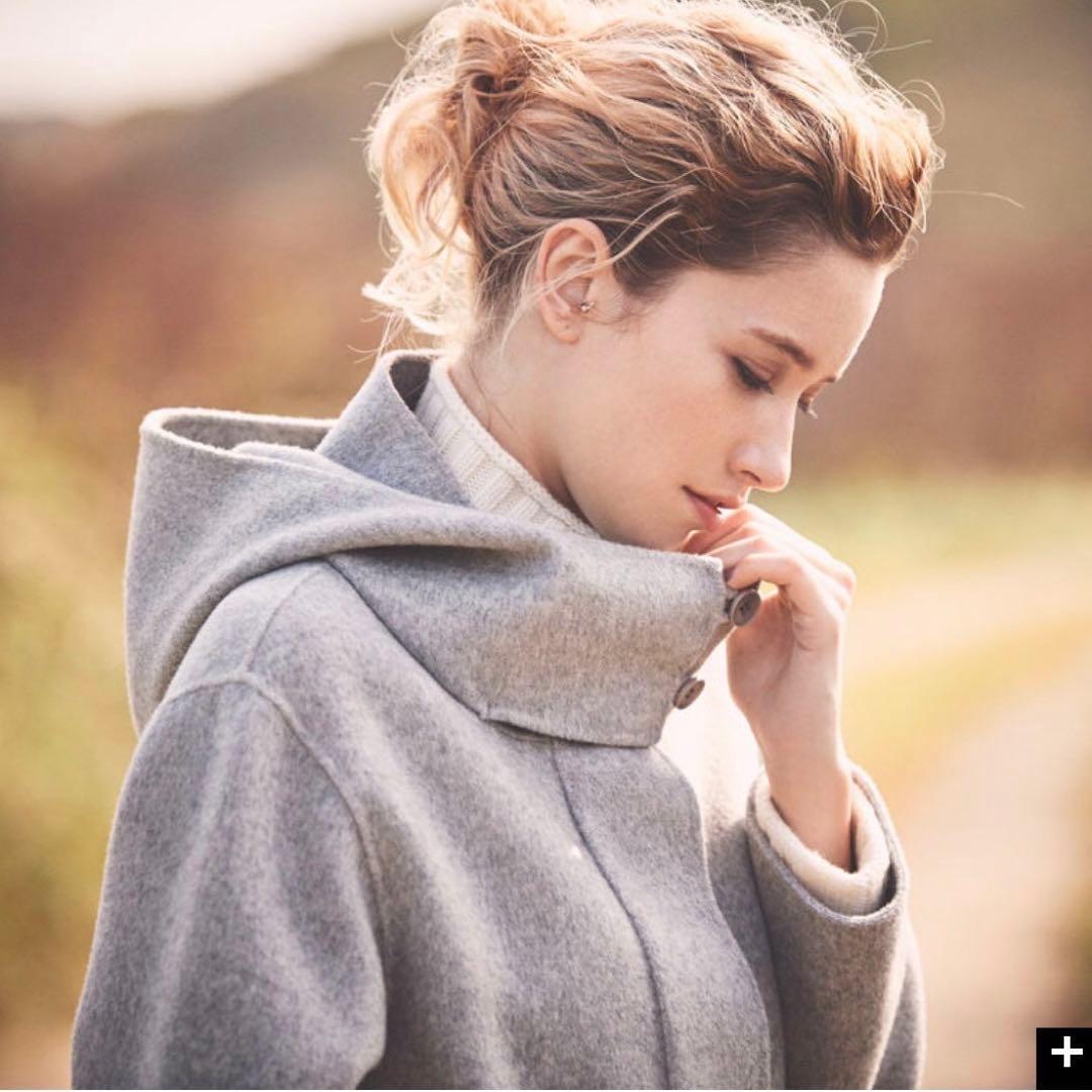 美品✨Theory カシミヤ混ダッフルコート ダブルフェイス グレー S