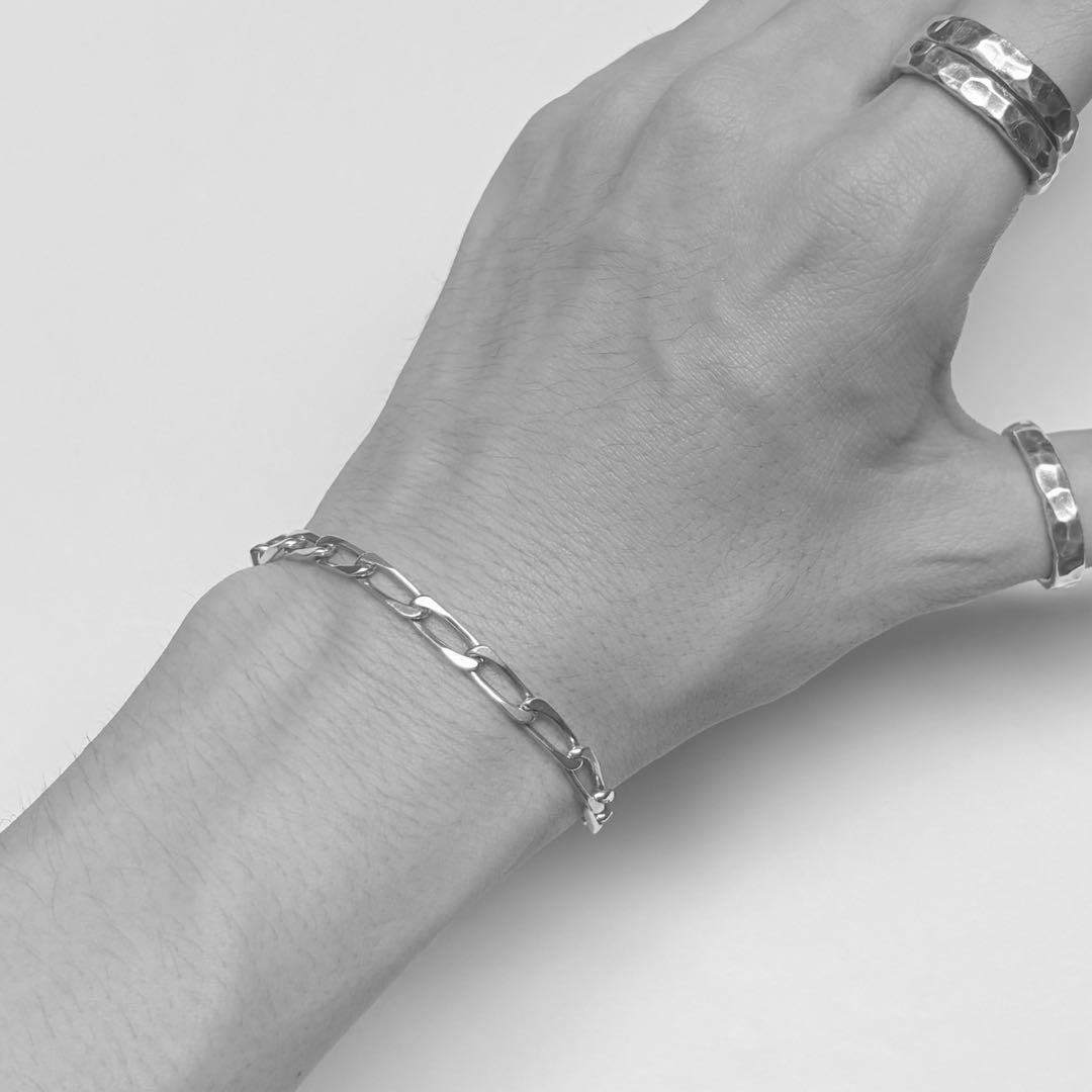 60s French シルバー800 フィガロチェーンブレスレット 蟹刻印 - メルカリ