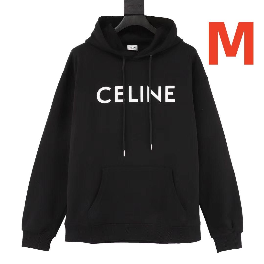 CELINEセリーヌロゴ パーカー ブラックMサイズ
