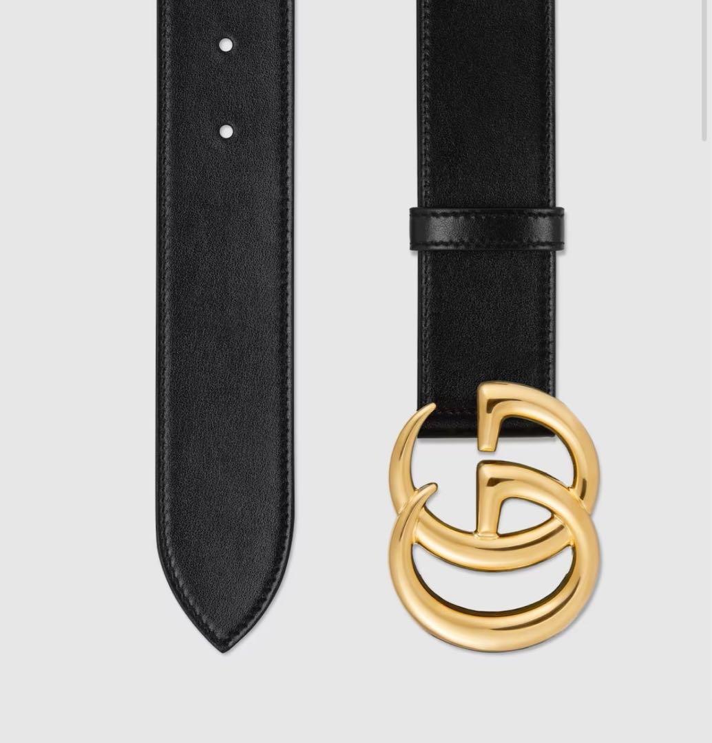 GUCCI ダブルGロゴ ベルト ブラック 85/34 - メルカリ