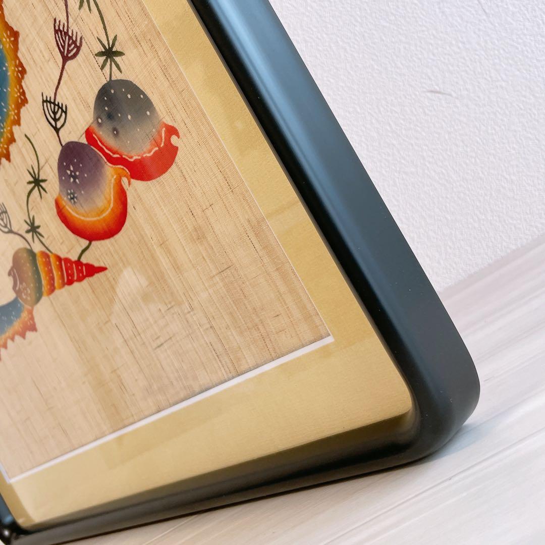 琉球紅型 びんがた 額入り 魚と貝 城間栄順 沖縄 染物 伝統