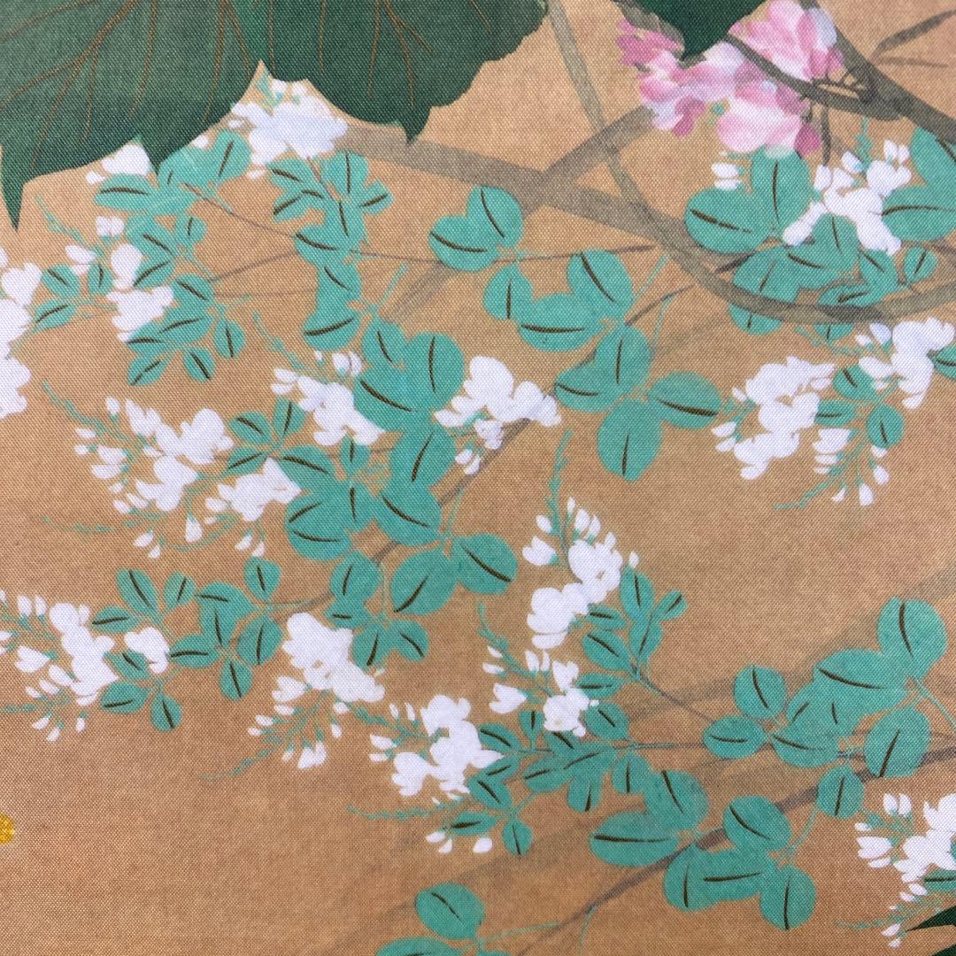 美品 掛け軸 酒井抱一筆「七草図」印刷 解説付き 名画 おもてなし