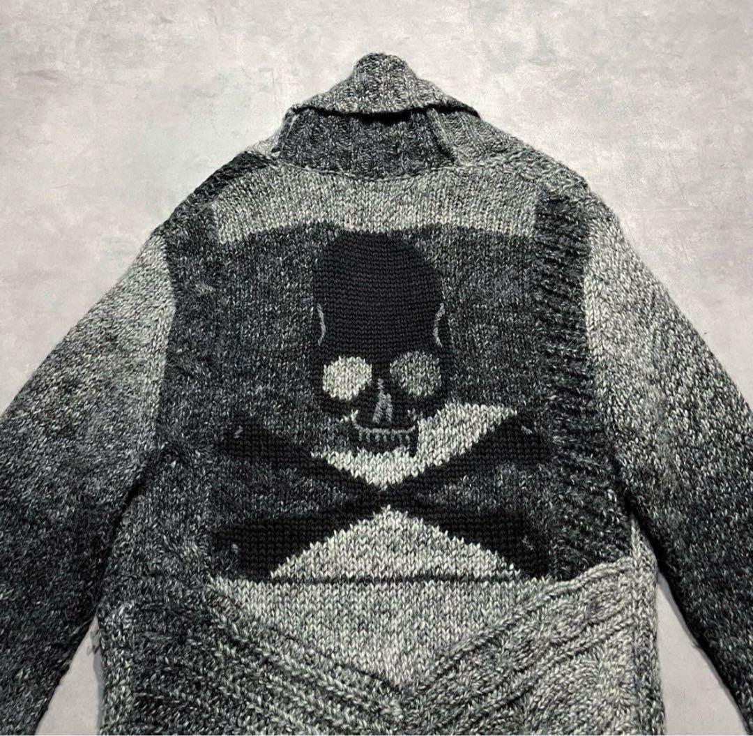 “Roen” skull knit long cardigan gown y2k