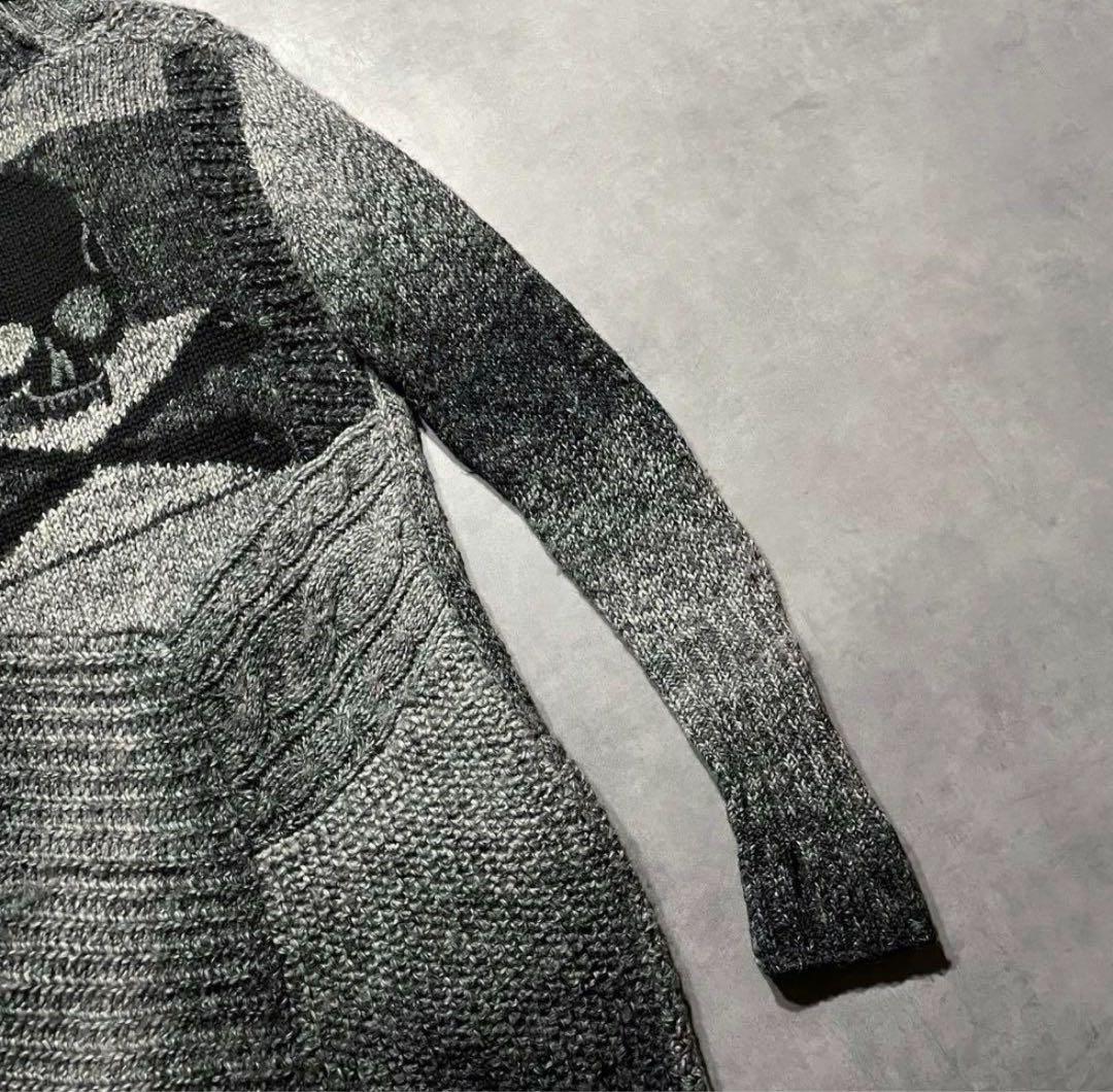 “Roen” skull knit long cardigan gown y2k