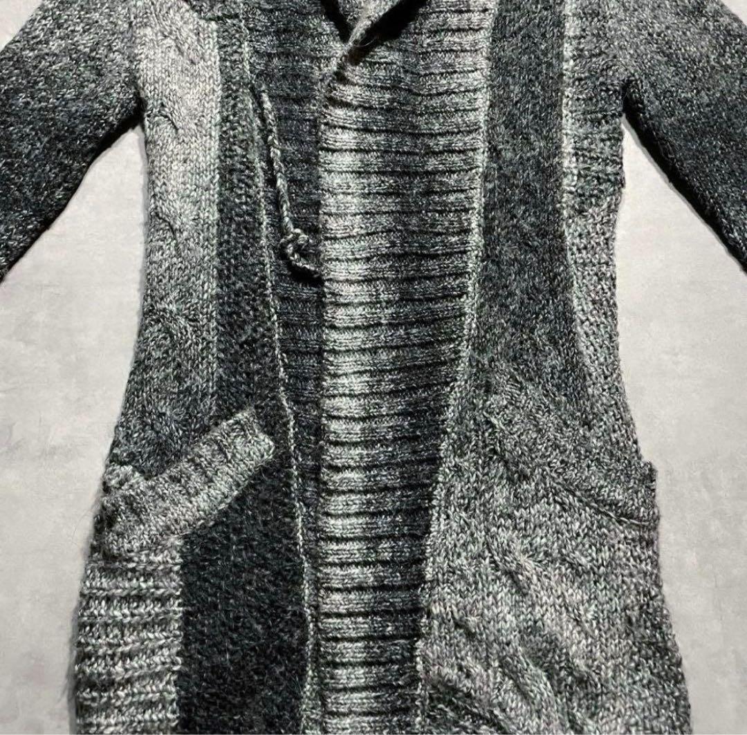 “Roen” skull knit long cardigan gown y2k