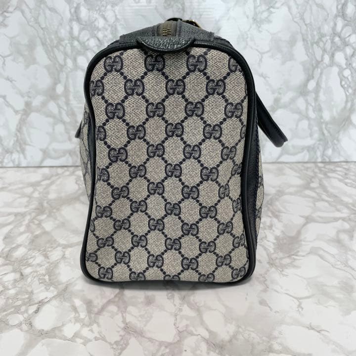 GUCCI オールドグッチ ネイビー シェリーライン ボストン ハンドバッグ