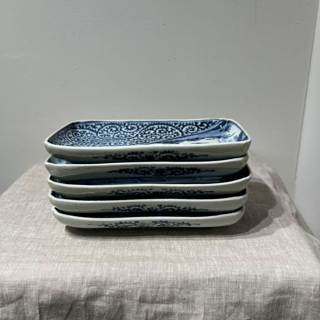 李朝古玩赤絵古九谷龍うさぎの図蔵出し 金継ぎ5客