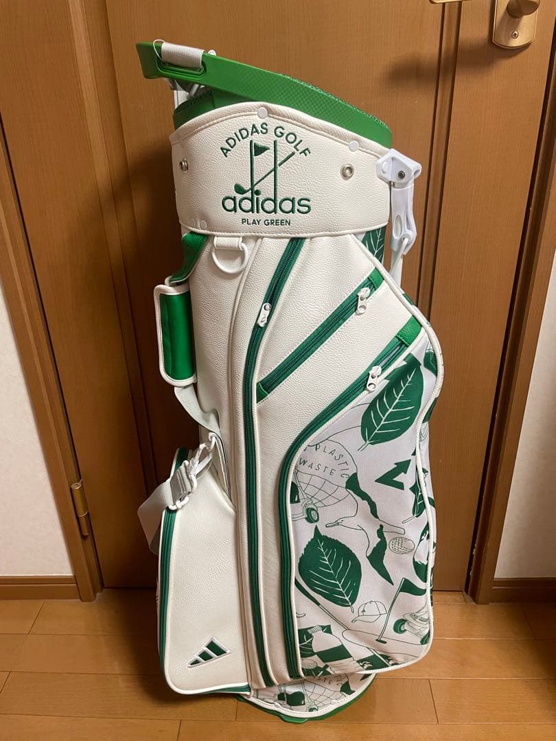adidas ゴルフ キャディバッグ ホワイト・グリーン adidas（アディダス） ゴルフ キャディバッグ レディース カートバッグ