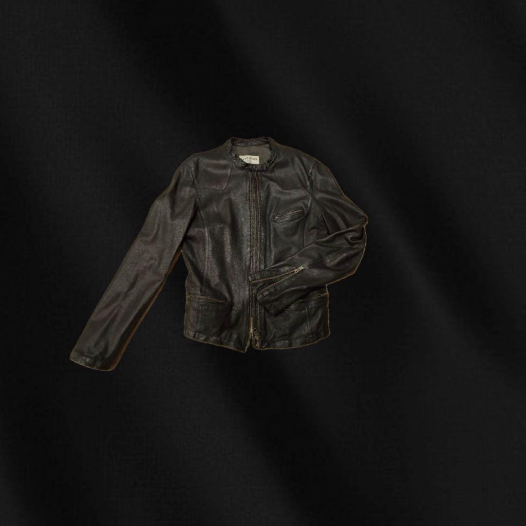 00s 本革 opium vkei y2k ギミック レザージャケット - メルカリ