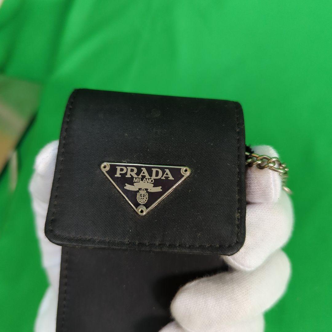 PRADA プラダ シガレットケース 小物入れ ブラック 三角プレート