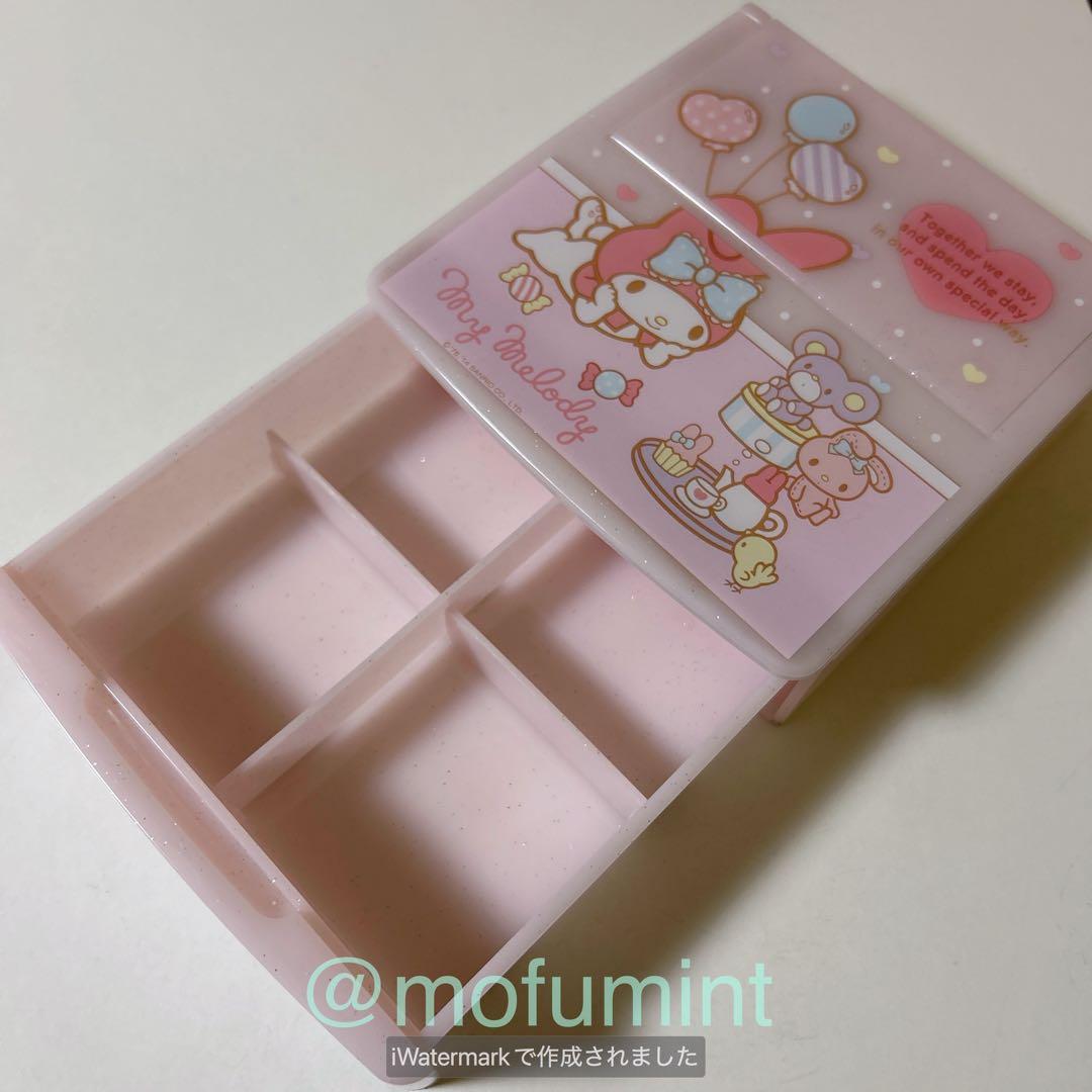 マイメロディ ミラー付き 収納ケース 小物入れ アクセサリーケース